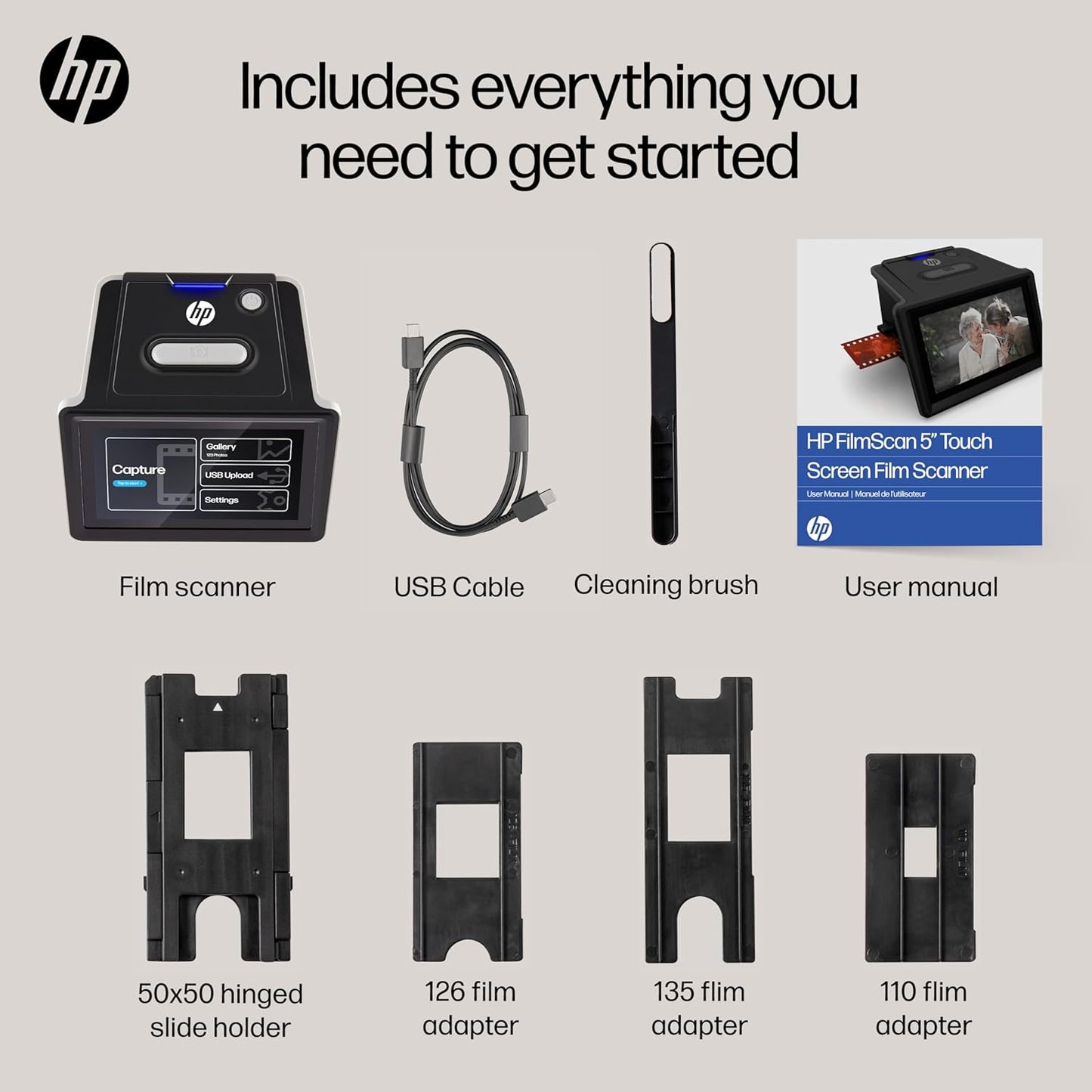 HPFS500: HP FilmScan 5" Touch Screen Film Scanner