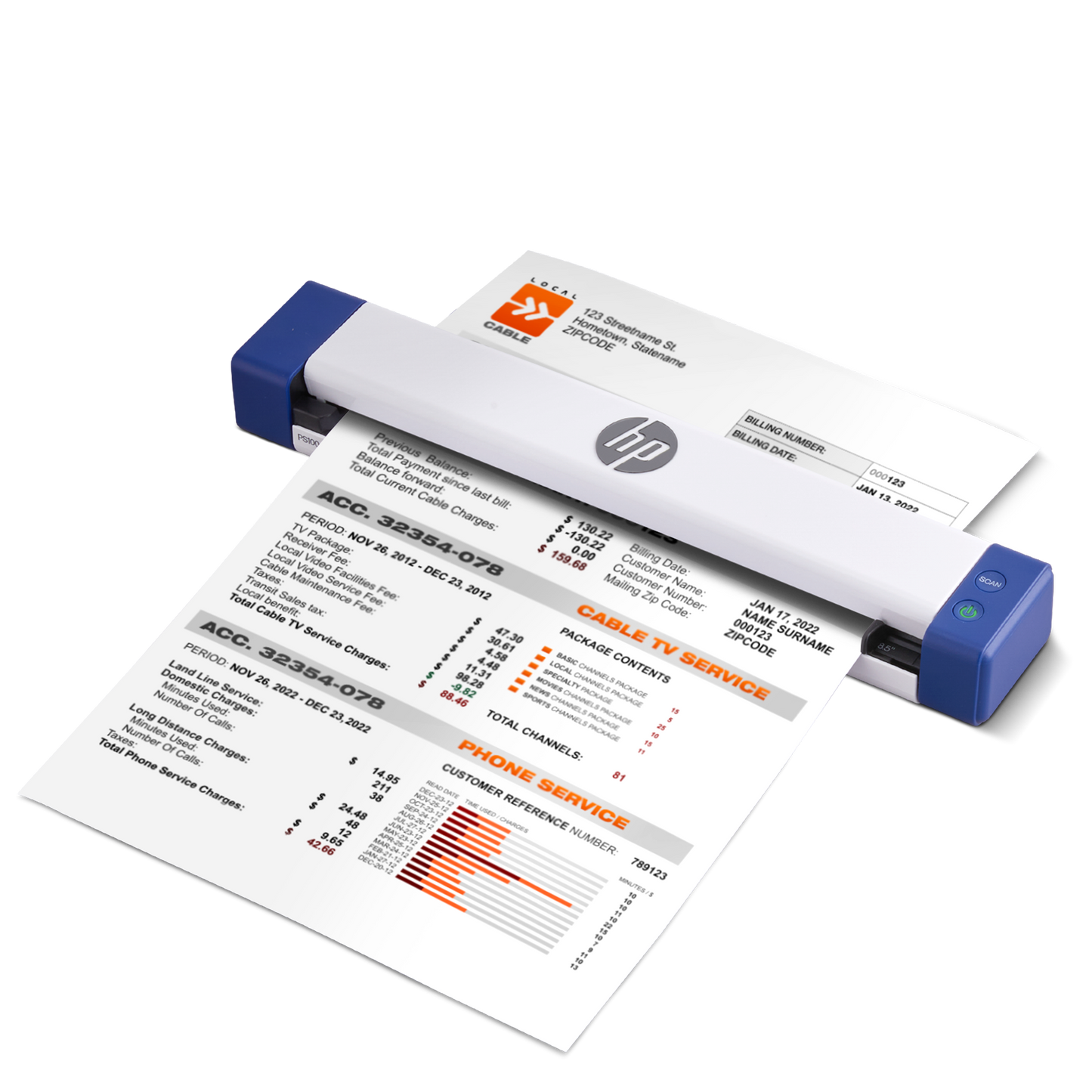 PS100: HP Portable Document Scanner for Single-Sided Scanning