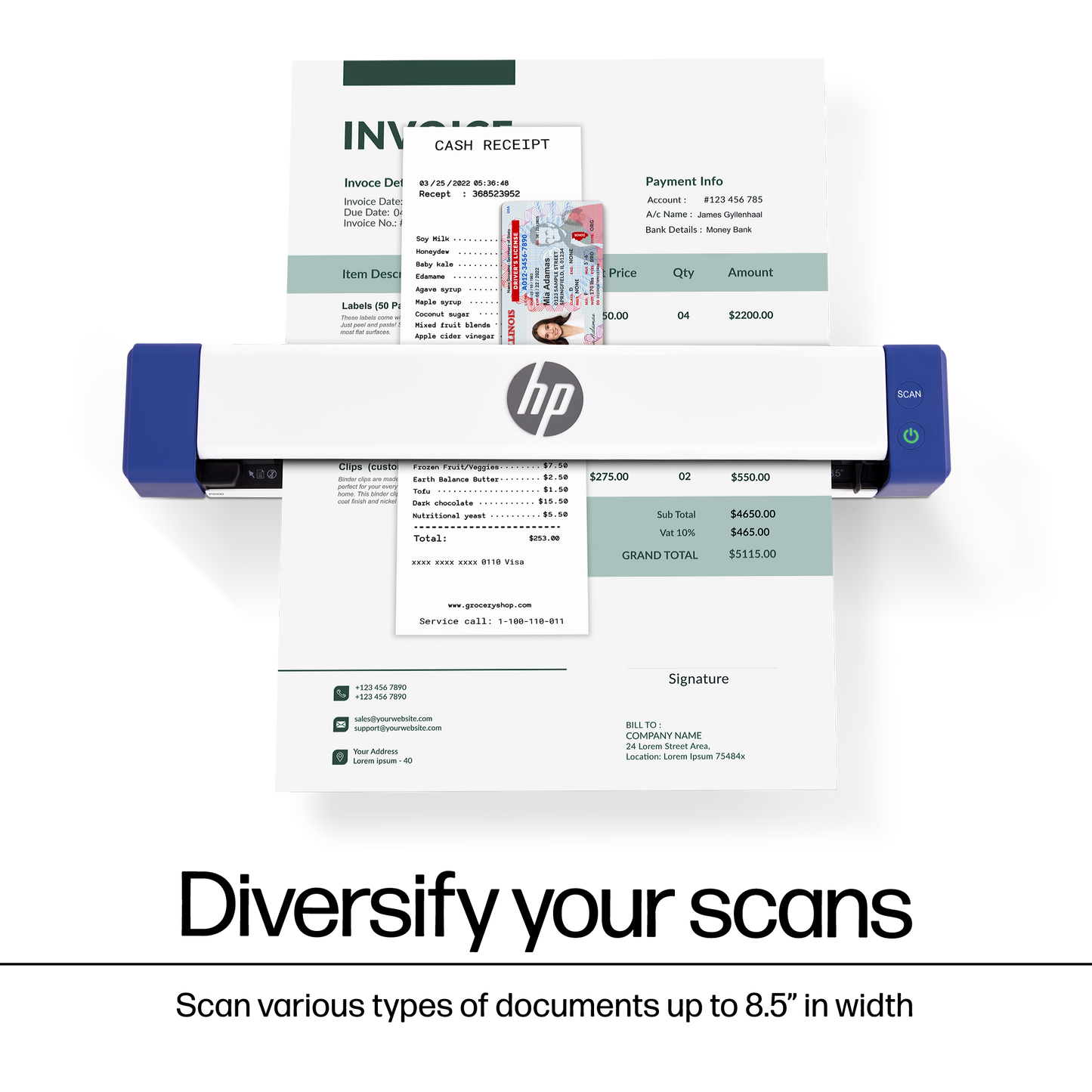 PS100: HP Portable Document Scanner for Single-Sided Scanning