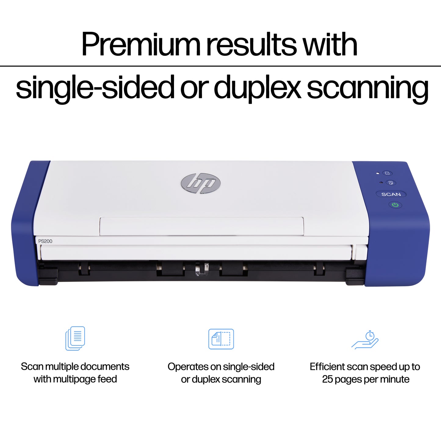 PS200: HP Compact Desktop Scanner for Double-Sided Scanning