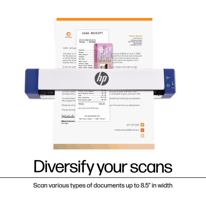 PS100W: HP Wireless Portable Document Scanner for Single-Sided Scanning