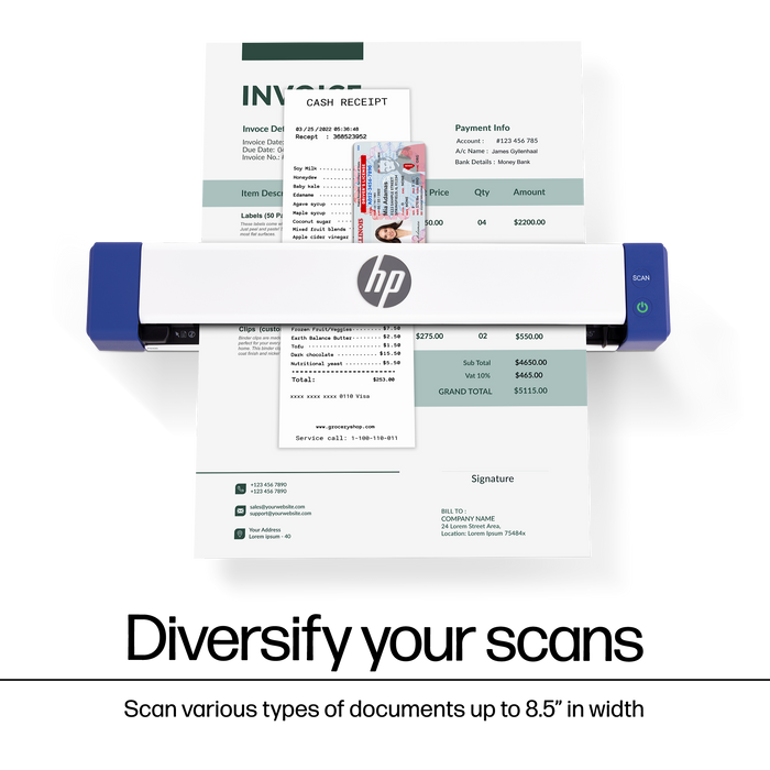 PS100: HP Portable Document Scanner for Single-Sided Scanning