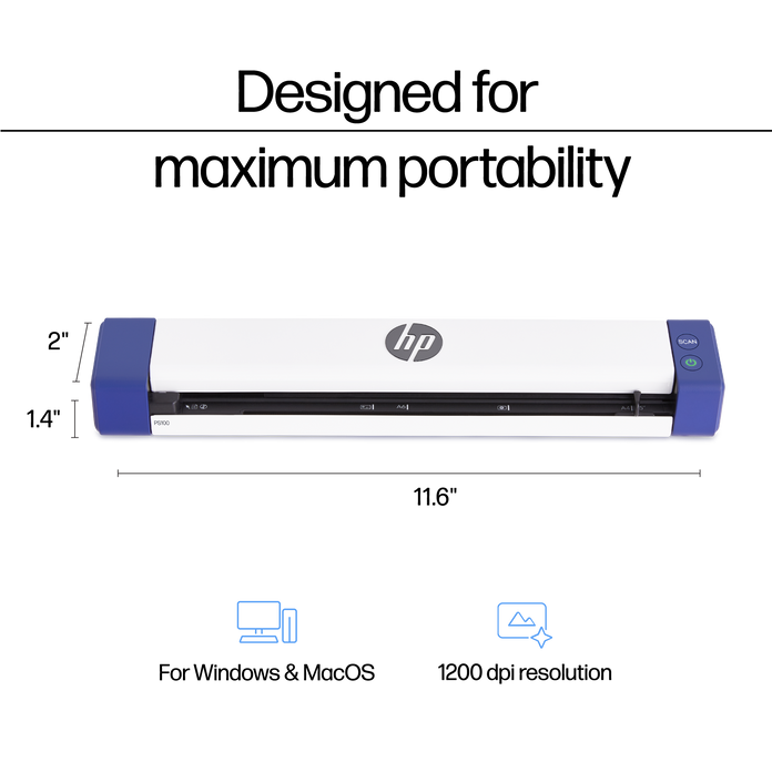 PS100: HP Portable Document Scanner for Single-Sided Scanning