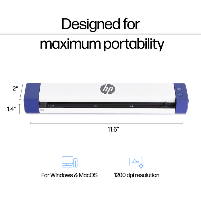 PS100: HP Portable Document Scanner for Single-Sided Scanning