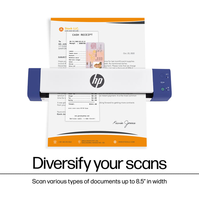 HP Wireless Portable Document Scanner for Double-Sided Scanning