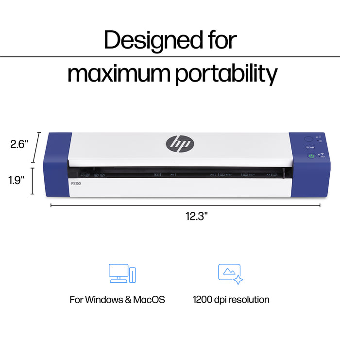 HP Wireless Portable Document Scanner for Double-Sided Scanning
