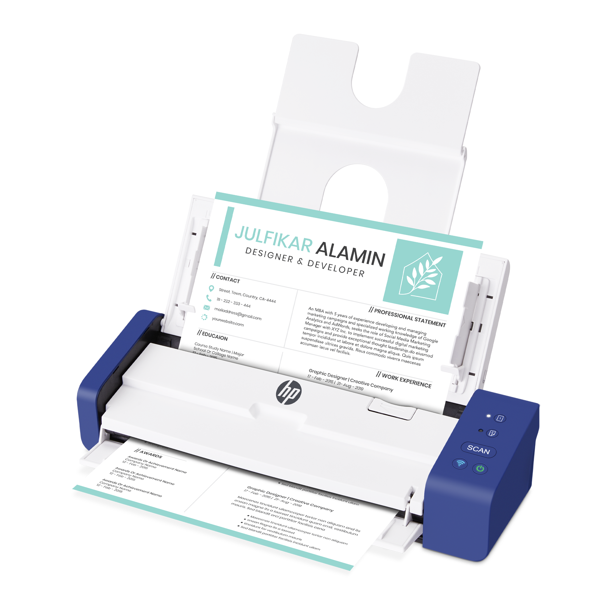 Wireless Double Sided Compact Desktop Document Scanner | HP ...
