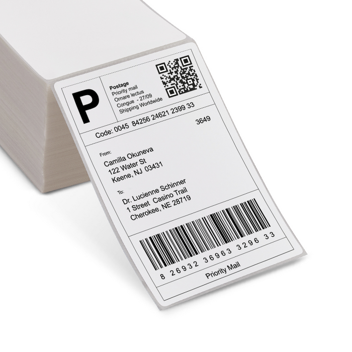 4000 Direct Thermal Shipping Labels – 4x6 Fanfold – 4 Stacks – For Zebra & Eltron 2844 Printers